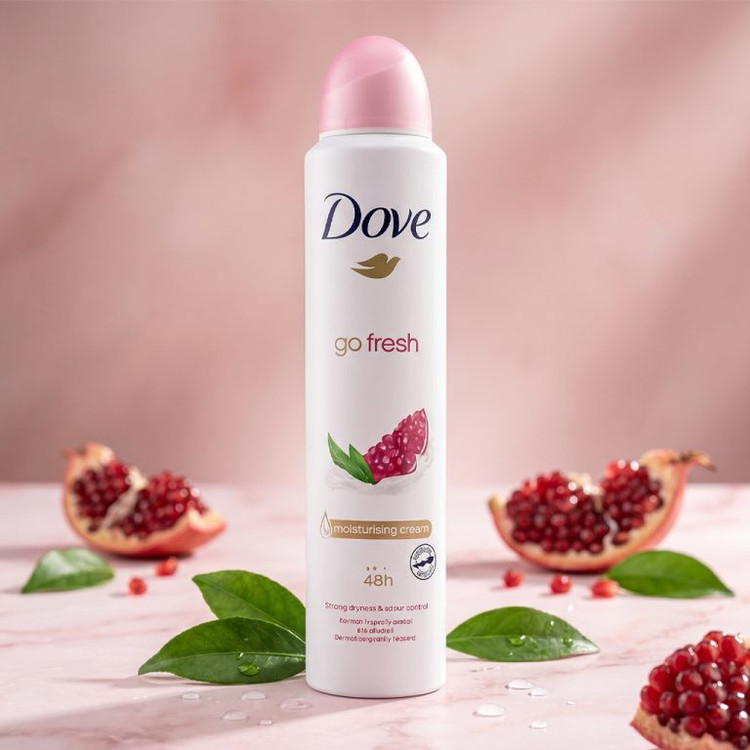 اسپری ضدتعریق زنانه داو مدل انار Pomegranate 48HR حجم 250 میلیلیتر